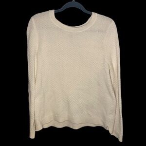 Old Navy Cream Relaxed Textured Crewneck Sweater